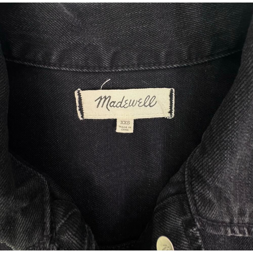 Madewell Black Denim Trucker Jacket Women’s XXS Classic Fit - Picture 6 of 8
